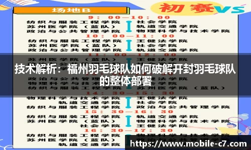 技术解析：福州羽毛球队如何破解开封羽毛球队的整体部署
