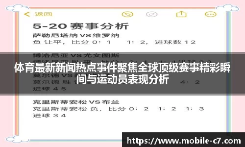 体育最新新闻热点事件聚焦全球顶级赛事精彩瞬间与运动员表现分析